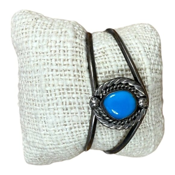 Silver and Turquoise Cuff Bracelet - Picture 1 of 7